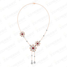 High Demand 14K Rose Gold Diamond Flower Pendant Sarafa Bazar India