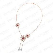 High Demand 14K Rose Gold Diamond Flower Pendant Sarafa Bazar India