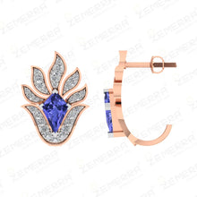 High Demand 14K Rose Gold Diamond Tanzanite Stone Bali Design Sarafa Bazar India