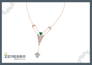 High Demand 14K Rose Gold Diamond Teardrop Pendant For Her Sarafa Bazar India