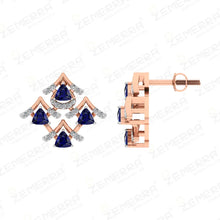 High Quality 14K Gold Diamond Trillion Cut Pendant Set Sarafa Bazar India