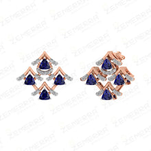 High Quality 14K Gold Diamond Trillion Cut Pendant Set Sarafa Bazar India