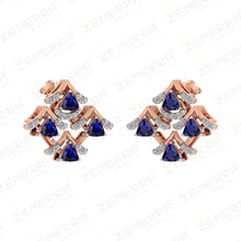 High Quality 14K Gold Diamond Trillion Cut Pendant Set Sarafa Bazar India