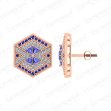 High Quality 14K Rose Gold Diamond Stud Earrings For Her Sarafa Bazar India
