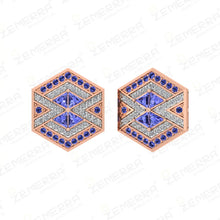 High Quality 14K Rose Gold Diamond Stud Earrings For Her Sarafa Bazar India