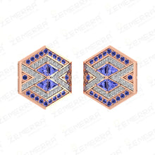 High Quality 14K Rose Gold Diamond Stud Earrings For Her Sarafa Bazar India