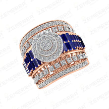 Hot Selling 14K Gold Diamond Double Halo Wedding Band Ring Sarafa Bazar India