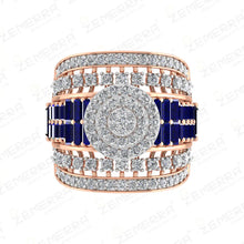 Hot Selling 14K Gold Diamond Double Halo Wedding Band Ring Sarafa Bazar India
