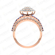 Hot Selling 14K Gold Diamond Double Halo Wedding Band Ring Sarafa Bazar India