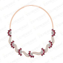 Hot Selling 14K Gold Diamond Ruby Kite Stone Wedding Necklace Set Sarafa Bazar India