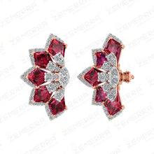 Hot Selling 14K Gold Diamond Ruby Kite Stone Wedding Necklace Set Sarafa Bazar India