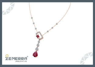 Hot Selling 14K Rose Gold Diamond Drop Pendant Sarafa Bazar India