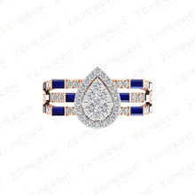 Hot Selling 14K Rose Gold Diamond Halo Engagement Ring Sarafa Bazar India