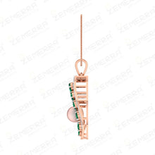 Hot Selling 14K Rose Gold Diamond Pearls Pendant Set Sarafa Bazar India