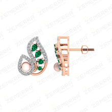 Hot Selling 14K Rose Gold Diamond Pearls Pendant Set Sarafa Bazar India