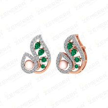 Hot Selling 14K Rose Gold Diamond Pearls Pendant Set Sarafa Bazar India