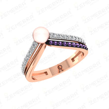 Hot Selling 14K Rose Gold Diamond Ring Fine Jewelry Sarafa Bazar India