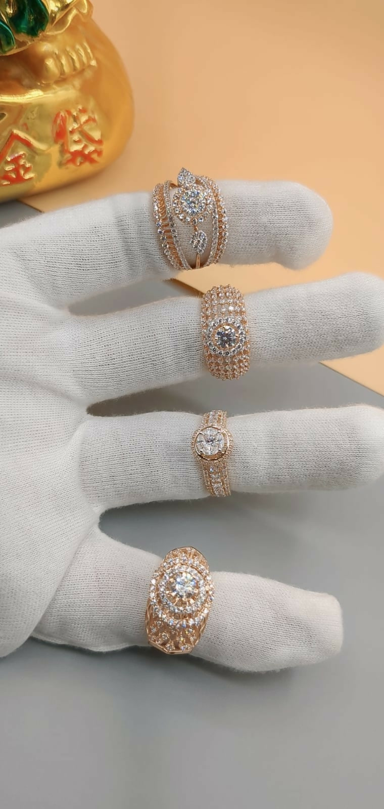 18kt Rose Gold Ladies Rings Sarafa Bazar India