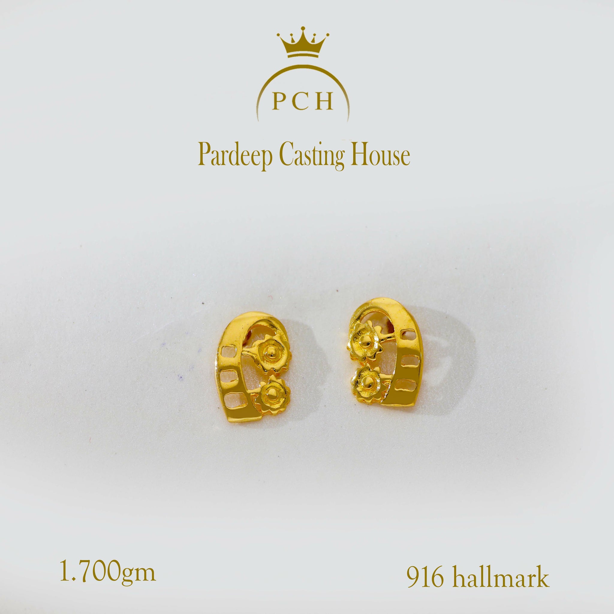 Magnolia Floret Gold Stud Earrings Sarafa Bazar India