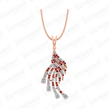 14K Rose Gold Pendant Set with Multi Drop Diamond accents Sarafa Bazar India