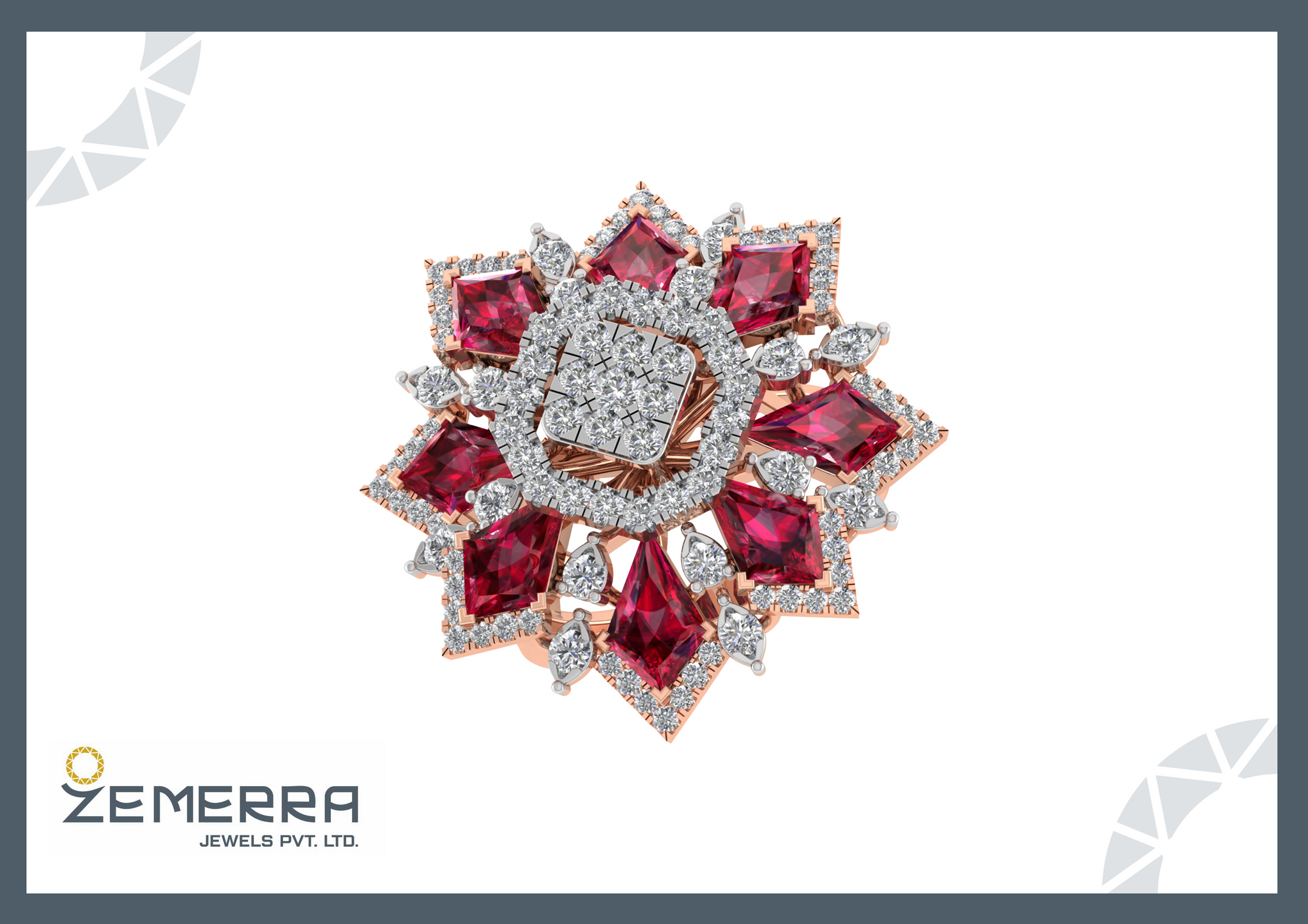 14K Rose Gold Diamond Rings – Perfect Gift Sarafa Bazar India