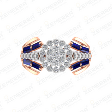 14K Rose Gold Diamond Halo Ring Sarafa Bazar India