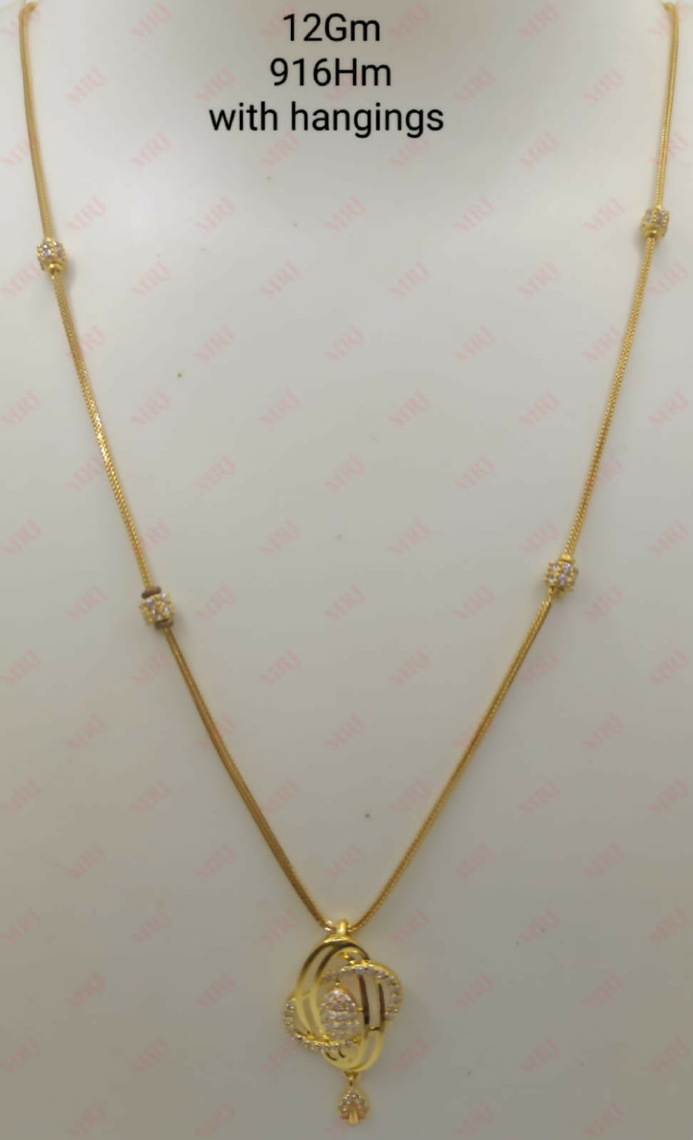 22kt CZ Chain Set Sarafa Bazar India