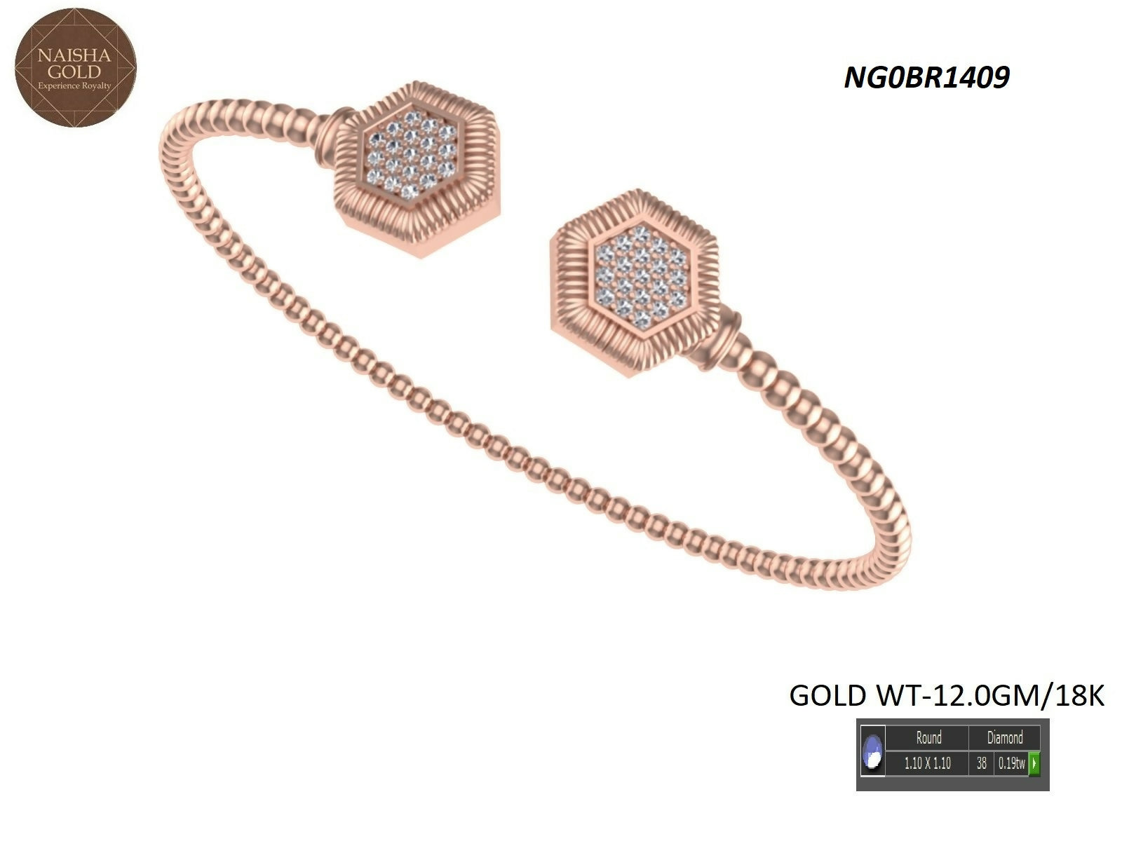 18kt Rose Gold Ladies Bracelets Sarafa Bazar India