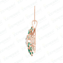 14K Rose Gold Diamond Stylish Pendant Set Sarafa Bazar India