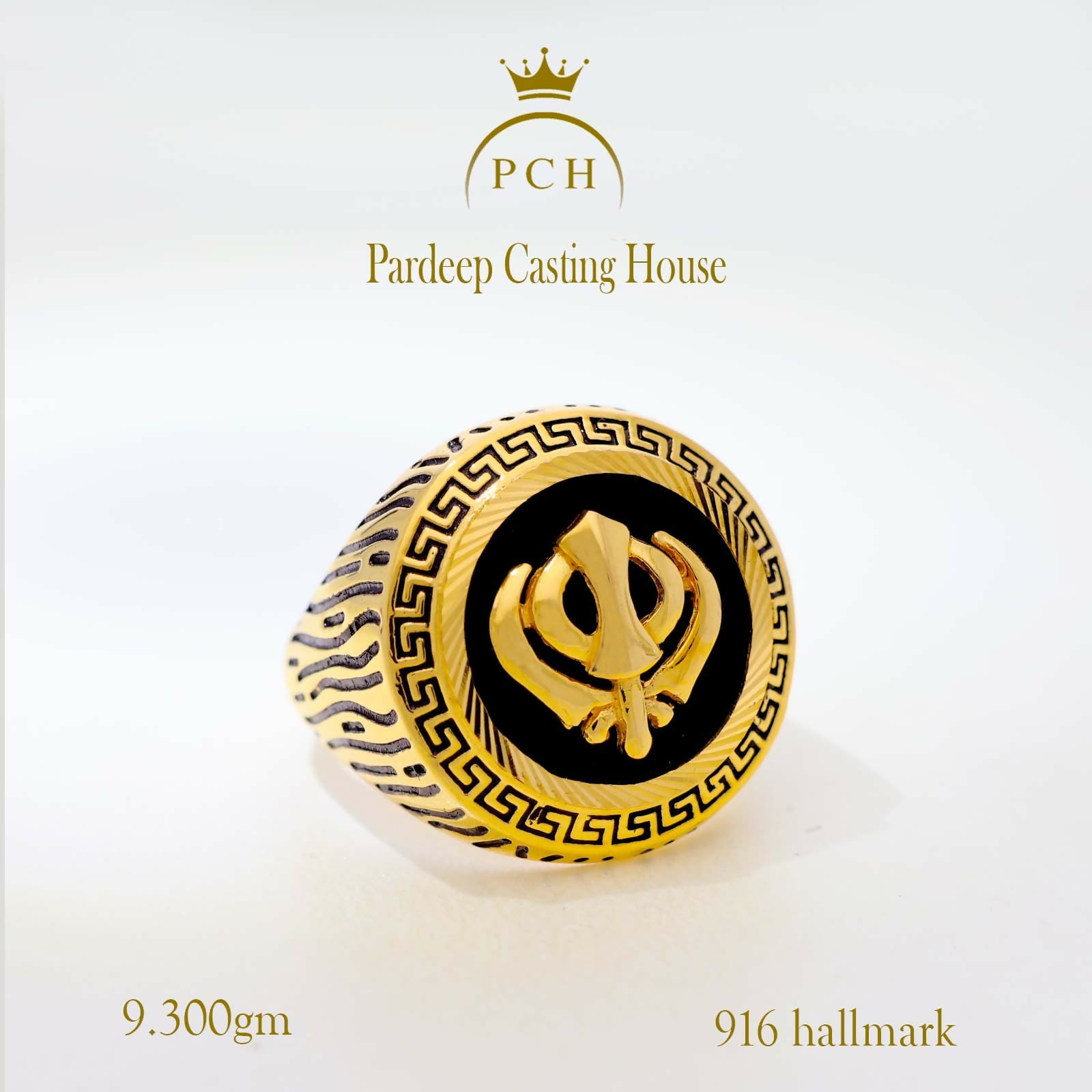 Sikh Khanda Logo Gents Ring Sarafa Bazar India