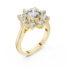 Round Cut Lab Grown Diamond Women's Ring 9Kt Rose Gold LR-76 Sarafa Bazar India