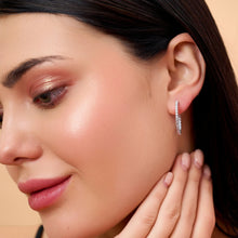 Lab Grown Diamond Inside Out Hoop Earrings in 14K White Gold Sarafa Bazar India