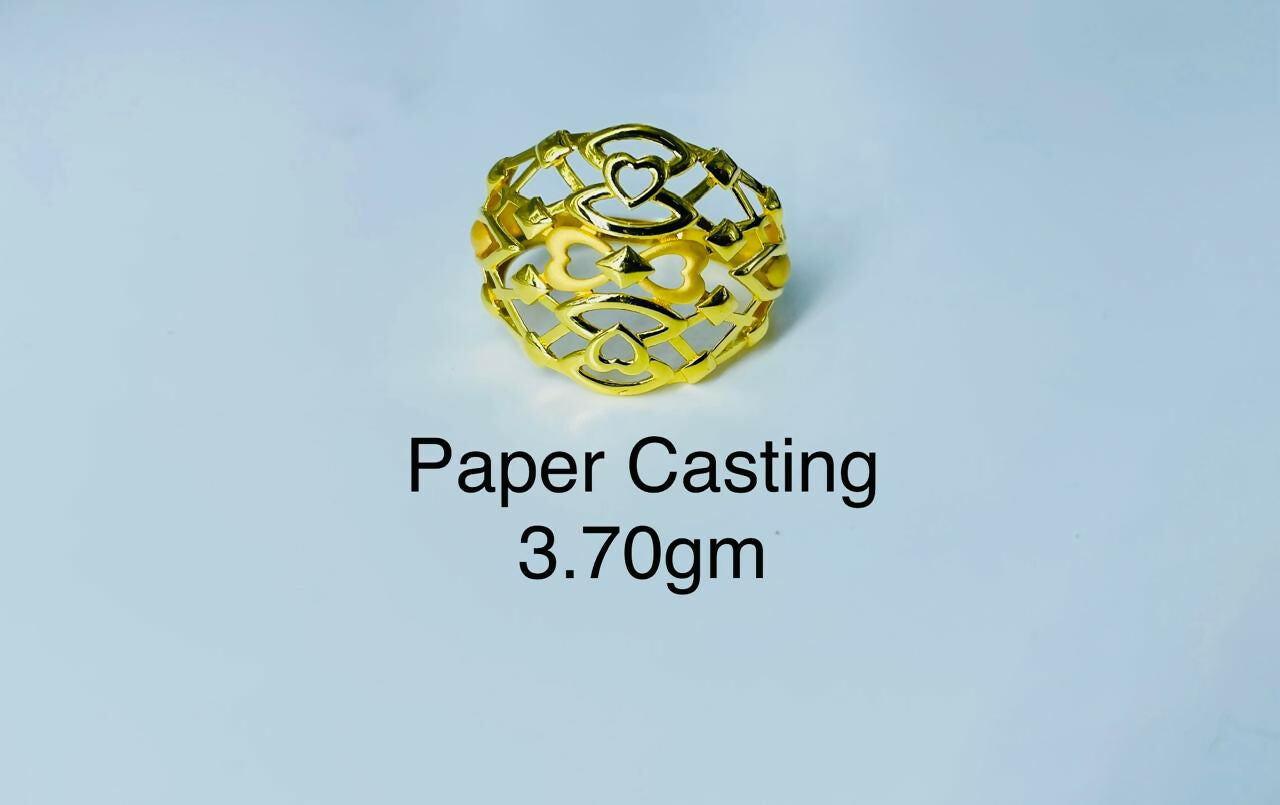 22kt Paper Casting Ladies Ring Sarafa Bazar India