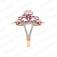 14K Gold Diamond Floral Rings - New Design Sarafa Bazar India