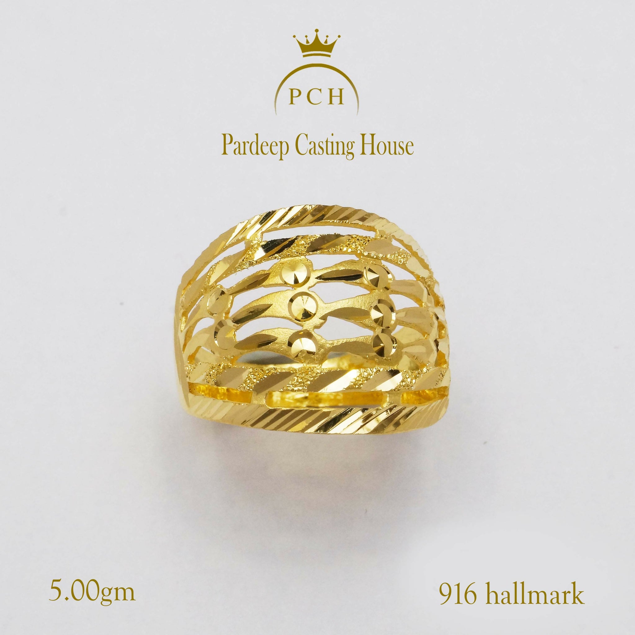 (8) 22kt Ladies Party Wear Gold Ring