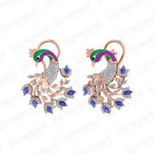 Elegance 14k Gold Diamond Peacock Motif Pendant Set Sarafa Bazar India