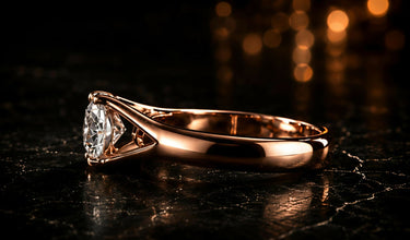 Round Cut Lab Grown Diamond Women's Ring 9Kt Rose Gold LR-8 Sarafa Bazar India