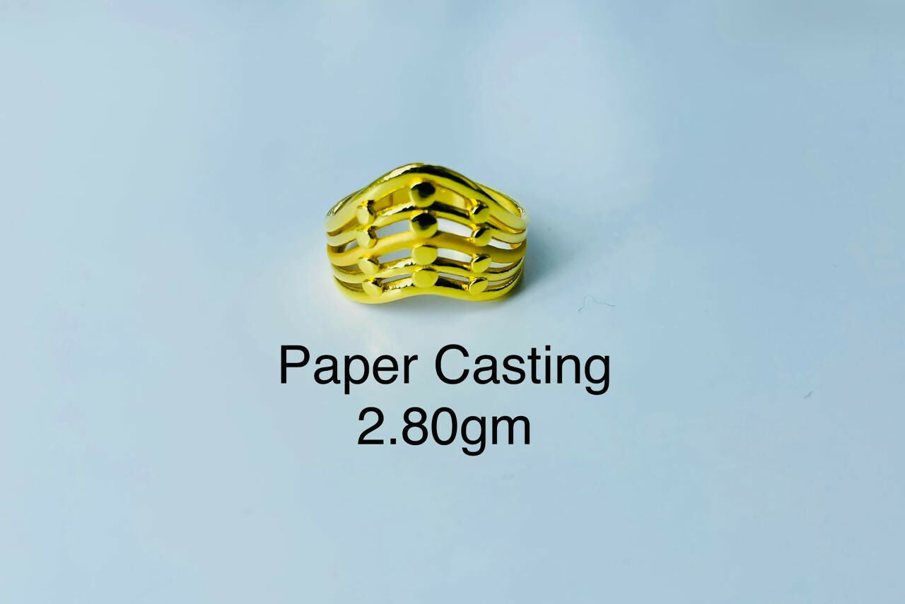 22kt Paper Casting Ladies Ring Sarafa Bazar India