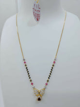 Short mangalsutra cz colour stones Sarafa Bazar India