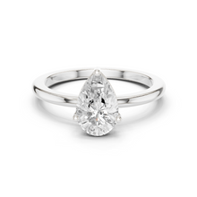 Pear Cut Lab Grown Diamond Women's Ring 9Kt White Gold LR-72 Sarafa Bazar India