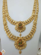 Gold Temple Necklace & Long Set Sarafa Bazar India