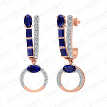 Radiant 14K Rose Gold Diamond Drop J-shape Bali For Her Sarafa Bazar India