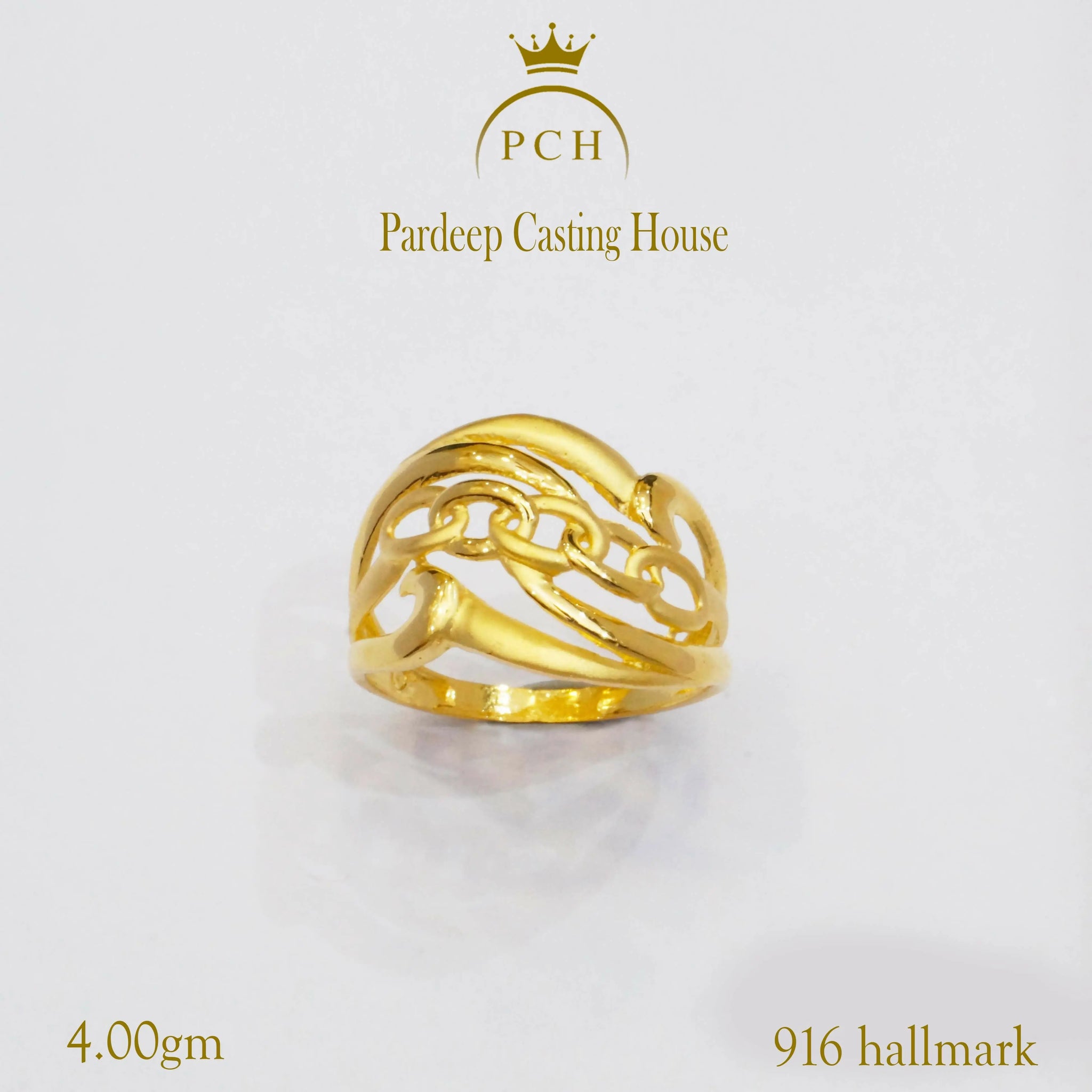 Intricate Matte Finish 22kt Gold Ring Sarafa Bazar India