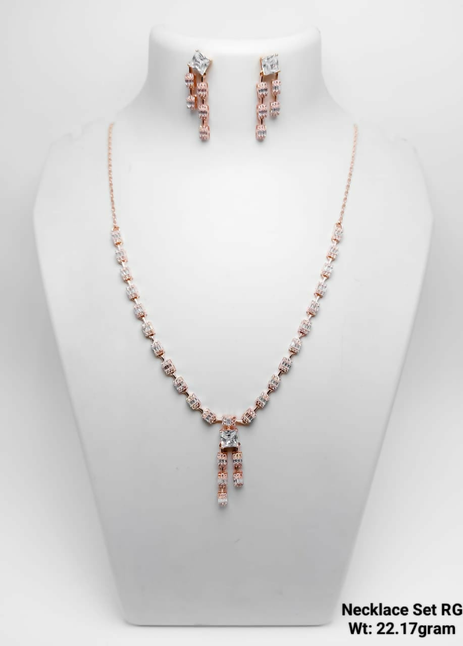 925 Silver Gold Plated Necklace Set Sarafa Bazar India