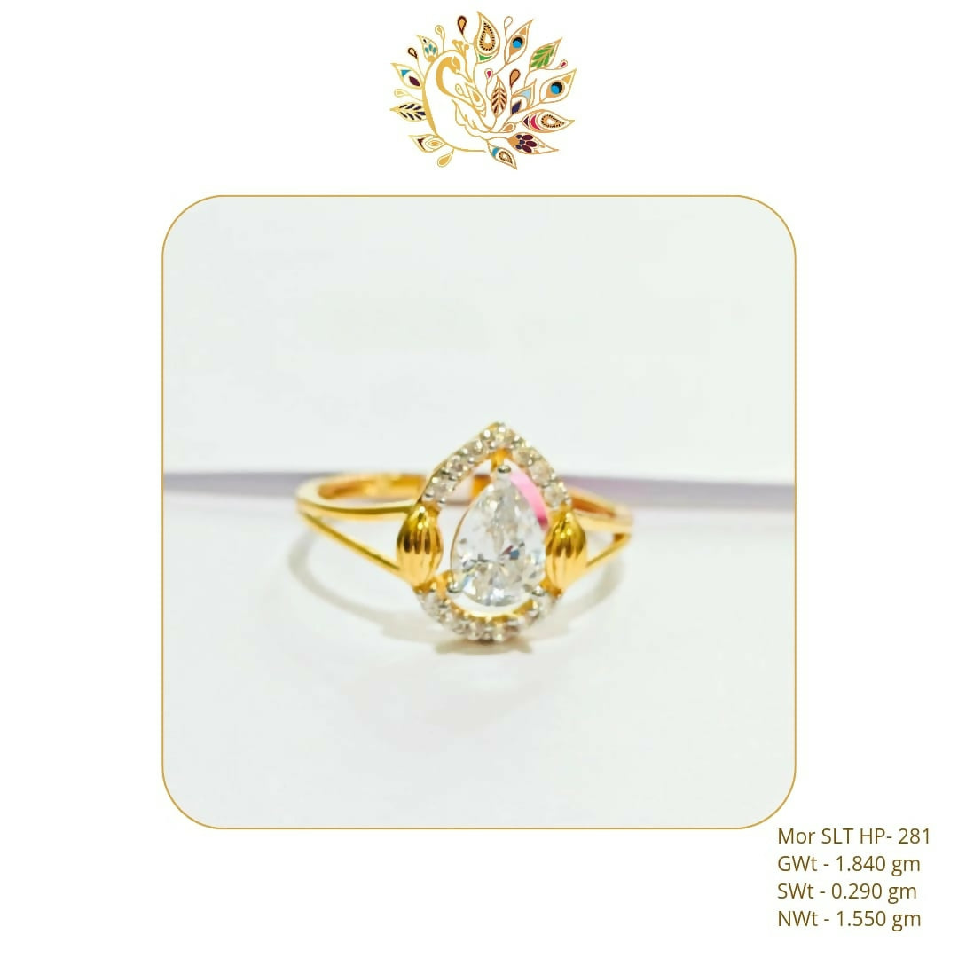 22kt CZ Stoneless Solitaire Rings Sarafa Bazar India