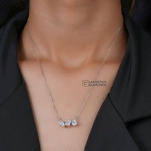Three Stone Diamond Pendant Necklace Sarafa Bazar India