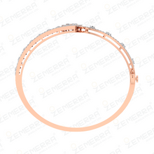 14K Rose Gold Diamond Emerald Bangle Bracelet Sarafa Bazar India