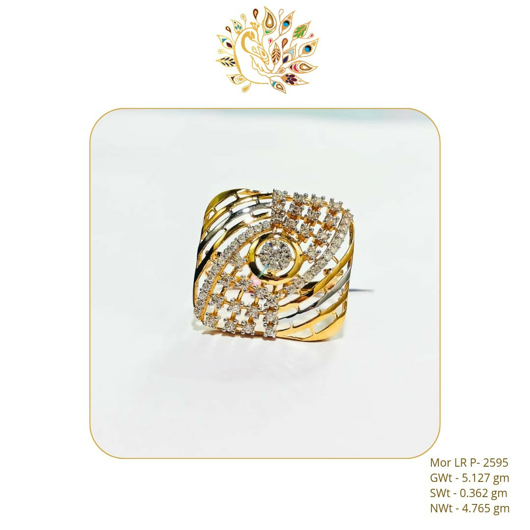 22kt Mor CZ Stoneless Ladies Ring Sarafa Bazar India