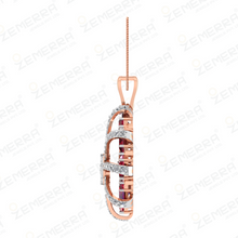 Lavish 14k Gold Diamond Spiral Fan Cluster Pendant Set Sarafa Bazar India
