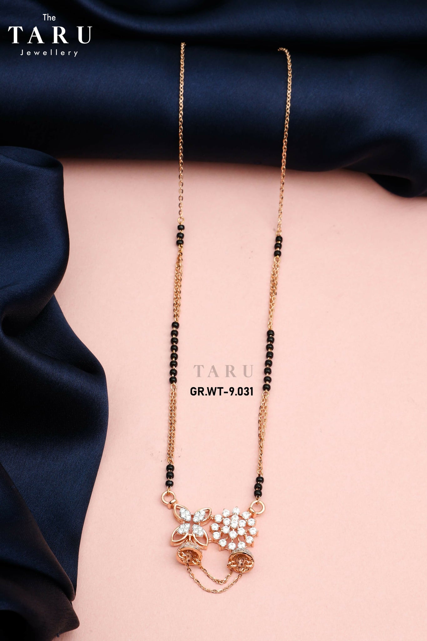 18kt Rose Gold Designer Mangalsutra Sarafa Bazar India